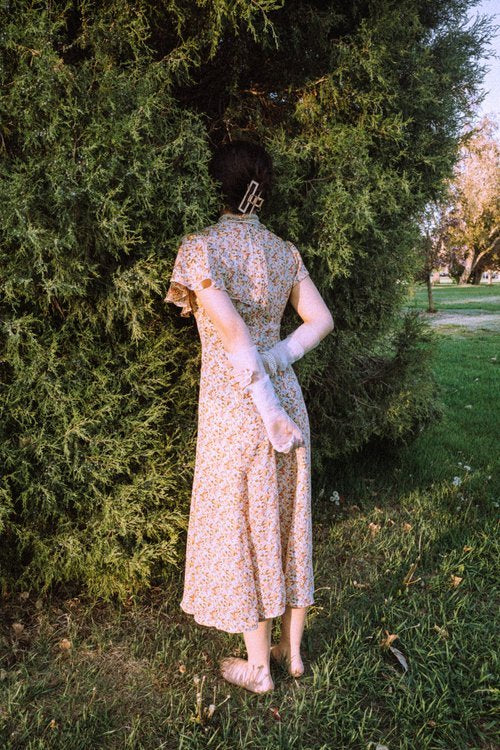 vintage floral collared dress